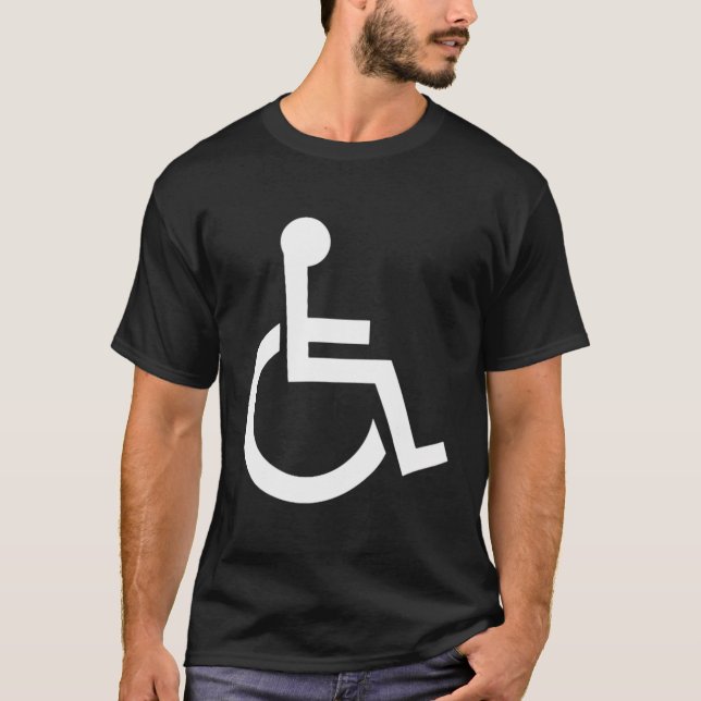 Klassische Blauer und Weiße Handicap Schilder Gesc T-Shirt (Vorderseite)