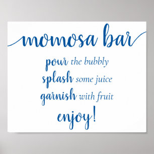 Klassische Blaukalligrafie Momosa Bar Script Sig Poster