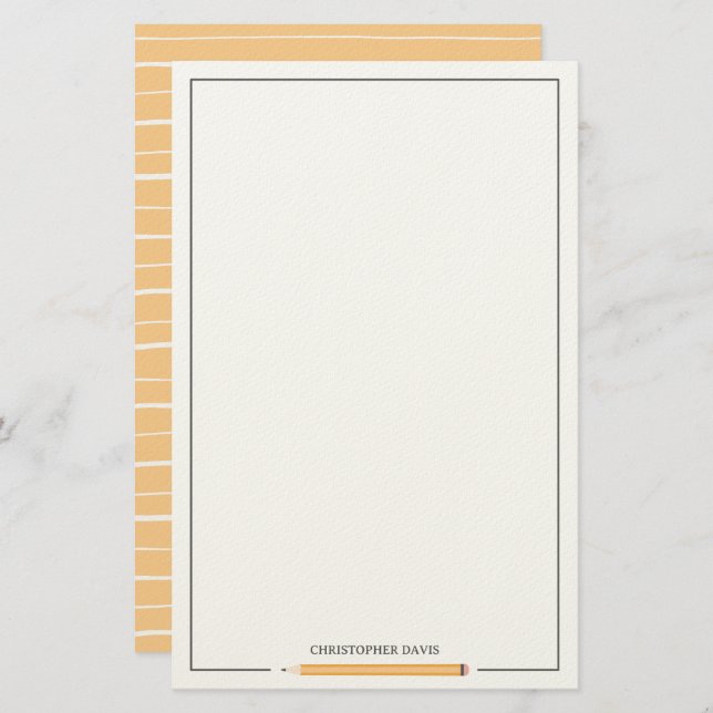 Klassische Bleistift gerahmte Kinder zurück in die Briefpapier (Vorne/Hinten)