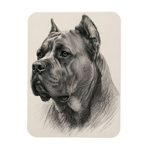 Klassische Bleistiftskizze des Cane Corso-Hundes Magnet