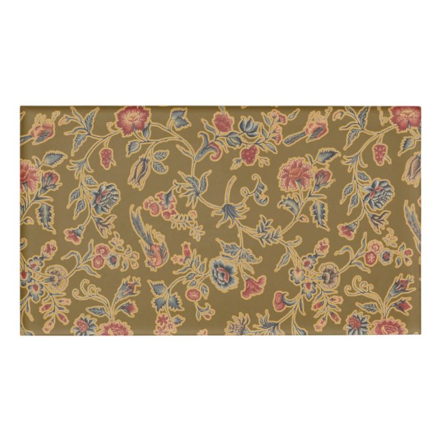 Klassische Blume Chintz Hübsch Soft Floral Design Namenschild (Vorderseite)