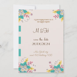klassische Blumen-Chic-Hochzeit Einladung