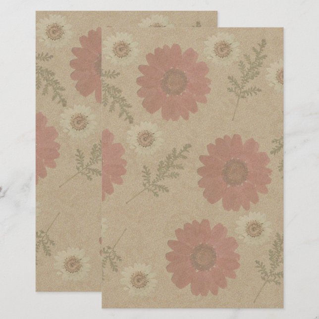 Klassische Blumen-Einladung Briefpapier (Vorne/Hinten)