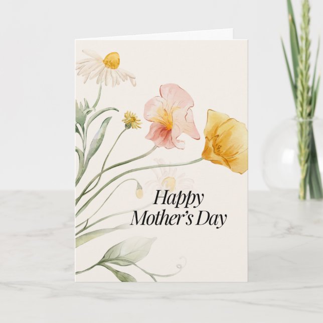 klassische Blumen Frohe Muttertags-Karte Karte (Vorderseite)
