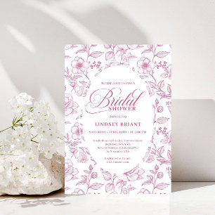 Klassische Blumen-Toile-Rosen-Hochzeitsshower-Einl Einladung