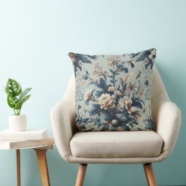 Klassische Blumenatmosphäre Blau Vintag elegant 2 Kissen