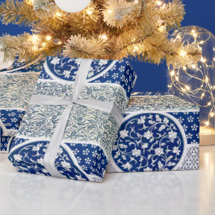 Klassische Blumendekoration Print Geschenkpapier