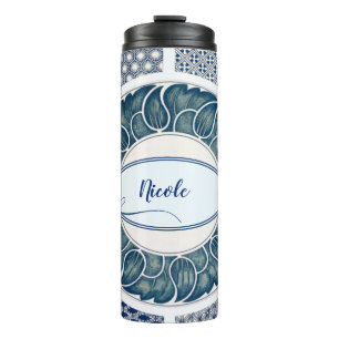 Klassische Blumendekoration Print Thermosbecher