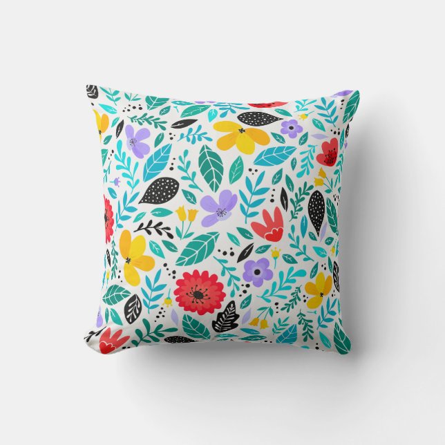 Klassische Blumengrenzen Kissen (Vorderseite)