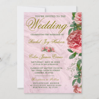 Klassische Blumengrün Einladung Hochzeit