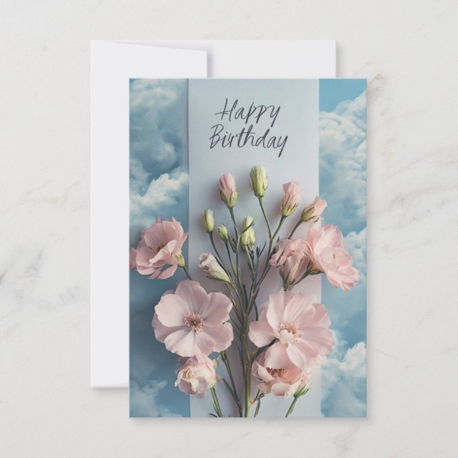 Klassische Blumenkarte zum Geburtstag (Vorderseite)