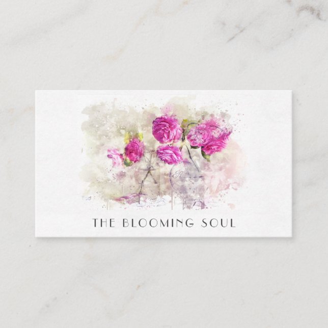 *~* Klassische Blumenstrauß-Rose QR FOTO AR26 Vint Visitenkarte (Vorderseite)