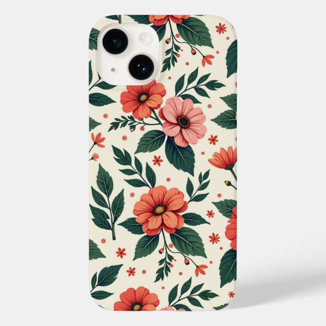 Klassische Blumensymmetrie Case-Mate iPhone Hülle (Rückseite)