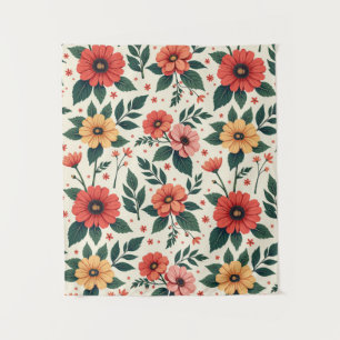 Klassische Blumensymmetrie Wandteppich