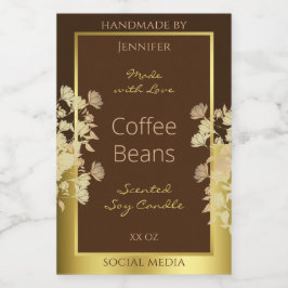 Klassische Blumenverpackungsmarken Braungold Lebensmitteletikett