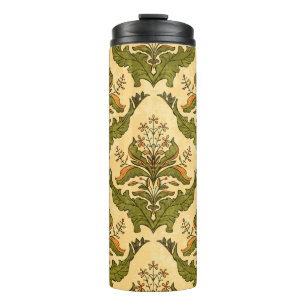 Klassische Blumenwallpaper: stilisierter Damast. Thermosbecher
