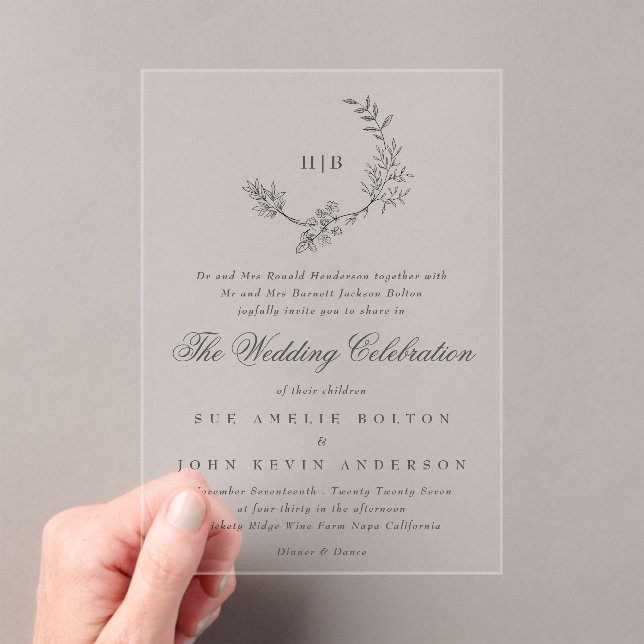 Klassische Blumenzeremonie Acryleinladungen (Insitu (Handheld))