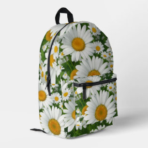 Klassische Blütenmuster Weiße Blumenfelder Grün Bedruckter Rucksack