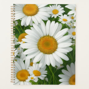 Klassische Blütenmuster Weiße Blumenfelder Grün Planer
