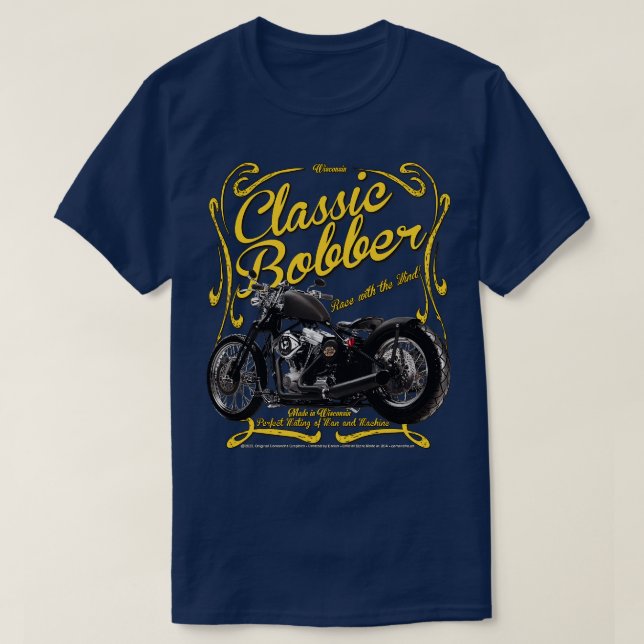 Klassische Bobber Motorräder T-Shirt (Design vorne)