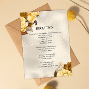 Klassische Boho-Eleganz Goldene Rosen Hochzeitsemp Begleitkarte