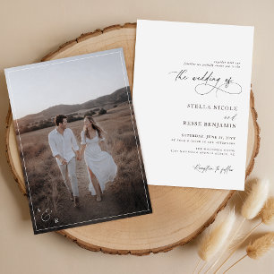 Klassische Boho-Minimalismus-Hochzeit Einladung