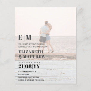 Klassische BOLD PHOTO OVERLAY Hochzeitseinladung B Flyer