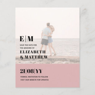Klassische BOLD PHOTO OVERLAY Save the Dates BUDGE Flyer