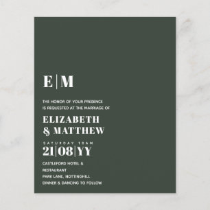 Klassische BOLD Text-Only Hochzeitseinladung Einfa Flyer