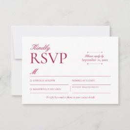 Klassische bordeauxrote RSVP-Karte RSVP Karte