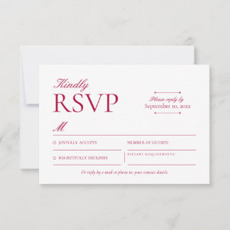 Klassische bordeauxrote RSVP-Karte RSVP Karte