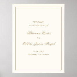 Klassische Border Elfenbein und Gold Zeitlose Hoch Poster