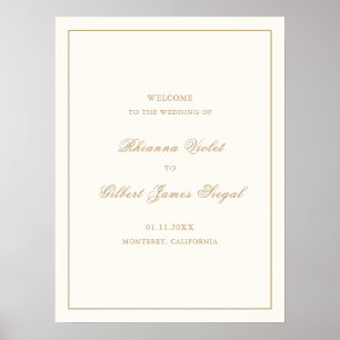 Klassische Border Elfenbein und Gold Zeitlose Hoch Poster