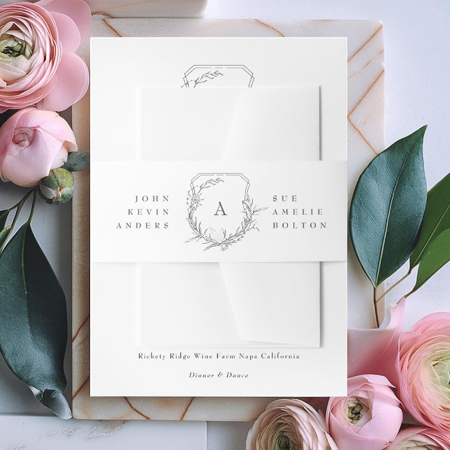 klassische botanische Blumenbezeichnungen & monogr Einladungsbanderole (Von Creator hochgeladen)