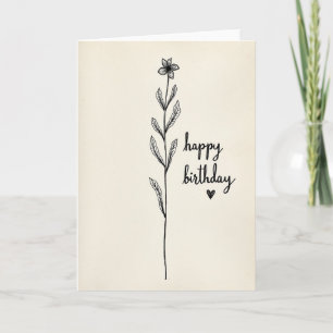 Klassische botanische Geburtstagskarte Karte