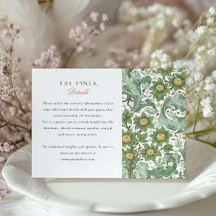 Klassische Botanische Hochzeitskarte Begleitkarte