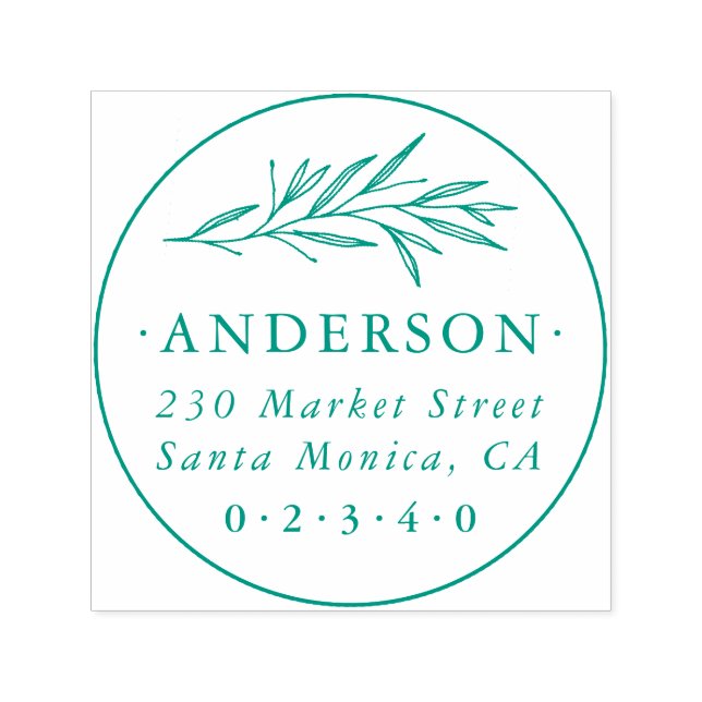 Klassische Botanische Rücksendeadresse Permastempel (Design)