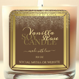 Klassische braune Produktverpackungsmarken Gold Fr Quadratischer Aufkleber