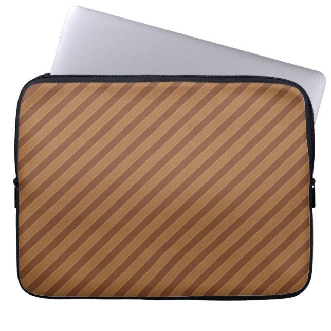 Klassische braune Streifen Laptopschutzhülle (Vorderseite)