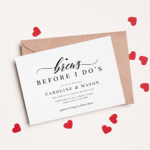 Klassische Brews vor dem Paarkuchen-Brautparty Einladung