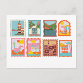 KLASSISCHE BRIEFMARKEN-KUNST-POSTKARTE POSTKARTE