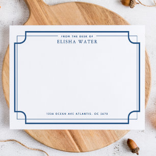 Klassische Briefpapier mit Navy-Blau-Rahmen Mitteilungskarte