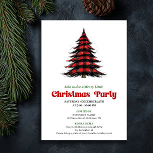 Klassische Buffalo-Weihnachtsbaum-Party-Einladung Einladung