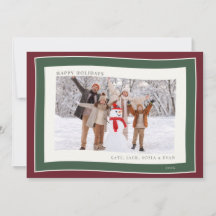 Klassische Burgund- und Grün-Fröhliche-Weihnachten