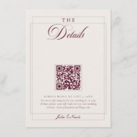 Klassische Burgunder Elfenbein Kalligrafie QR-Code