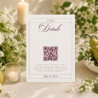 Klassische Burgunder Elfenbein Kalligrafie QR-Code
