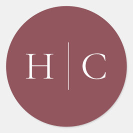 Klassische Burgundy Blush Rose & Peony Runder Aufkleber