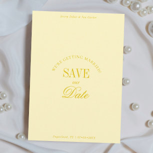 Klassische Buttergelbe Elegante Save-the-Date-Kart Save The Date