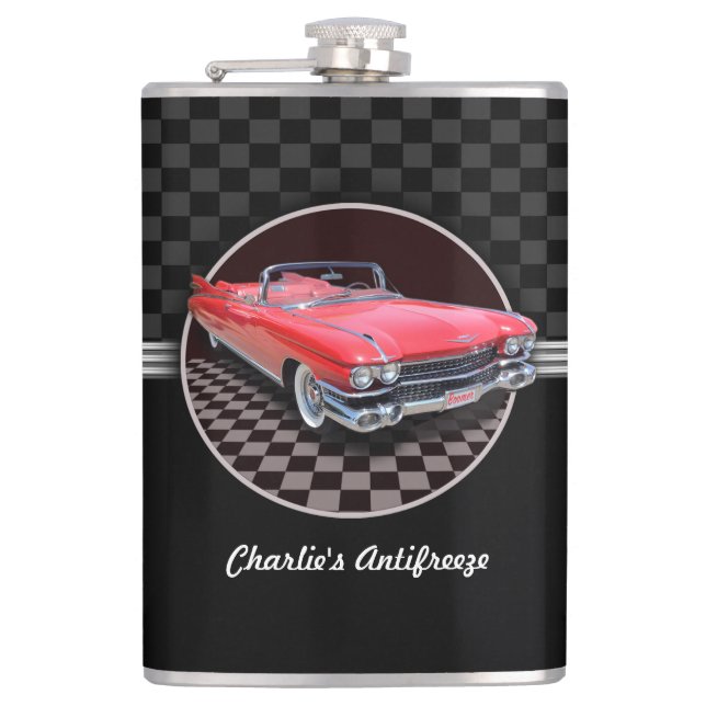 Klassische Cadillac-Frostschutzmittel-Flasche Flachmann (Vorderseite)