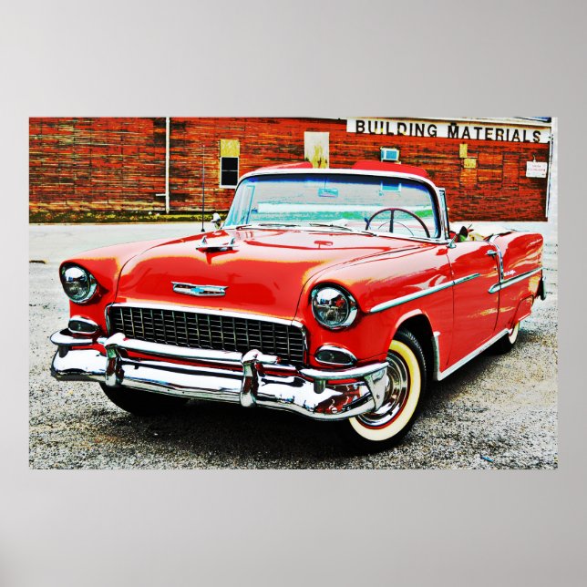 Klassische Car Red Bel Air Poster Art (Vorne)